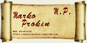 Marko Prokin vizit kartica